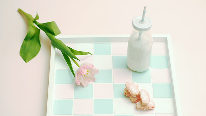diy plateau mosaique pastel