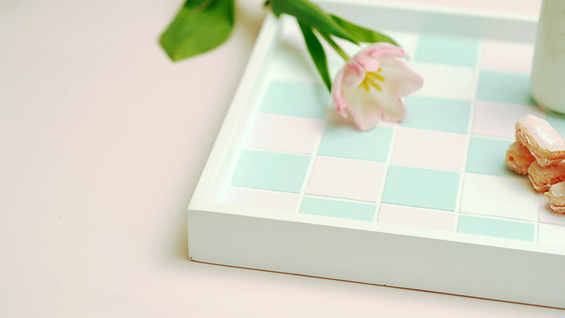diy plateau mosaique pastel