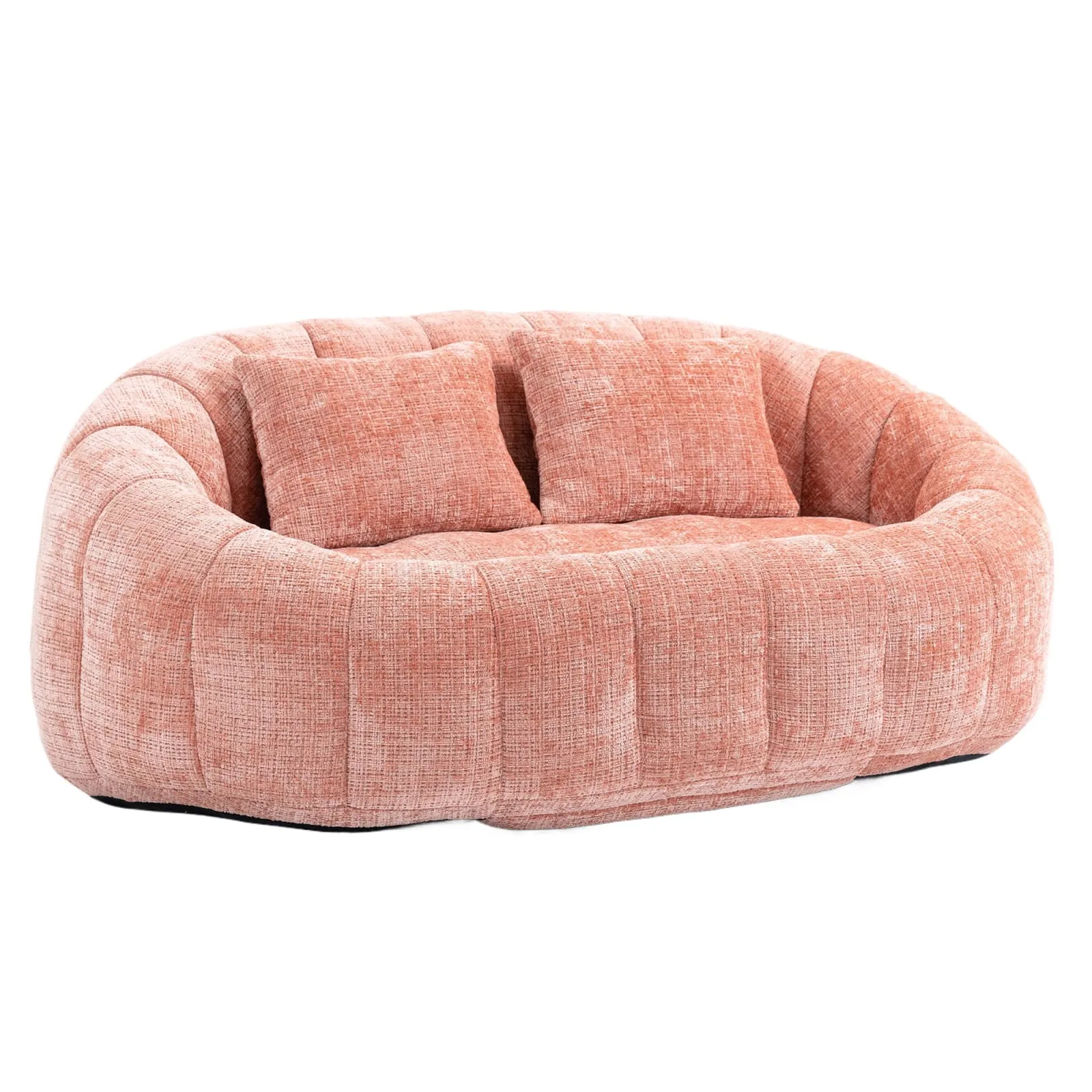 Canapé pouf géant en chenille rose, Maisons du Monde - vue 1