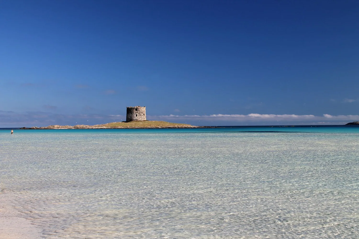 Vue panoramique de la plage de Stintino