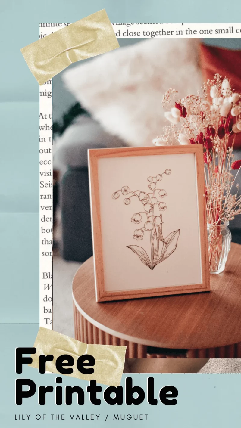 Brin de muguet à imprimer gratuitement, affiche encadrée pour le 1er mai