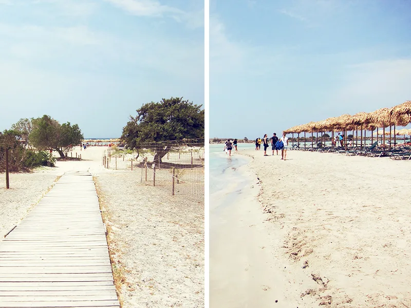 Passerelle en bois menant à la plage d'Elafonissi