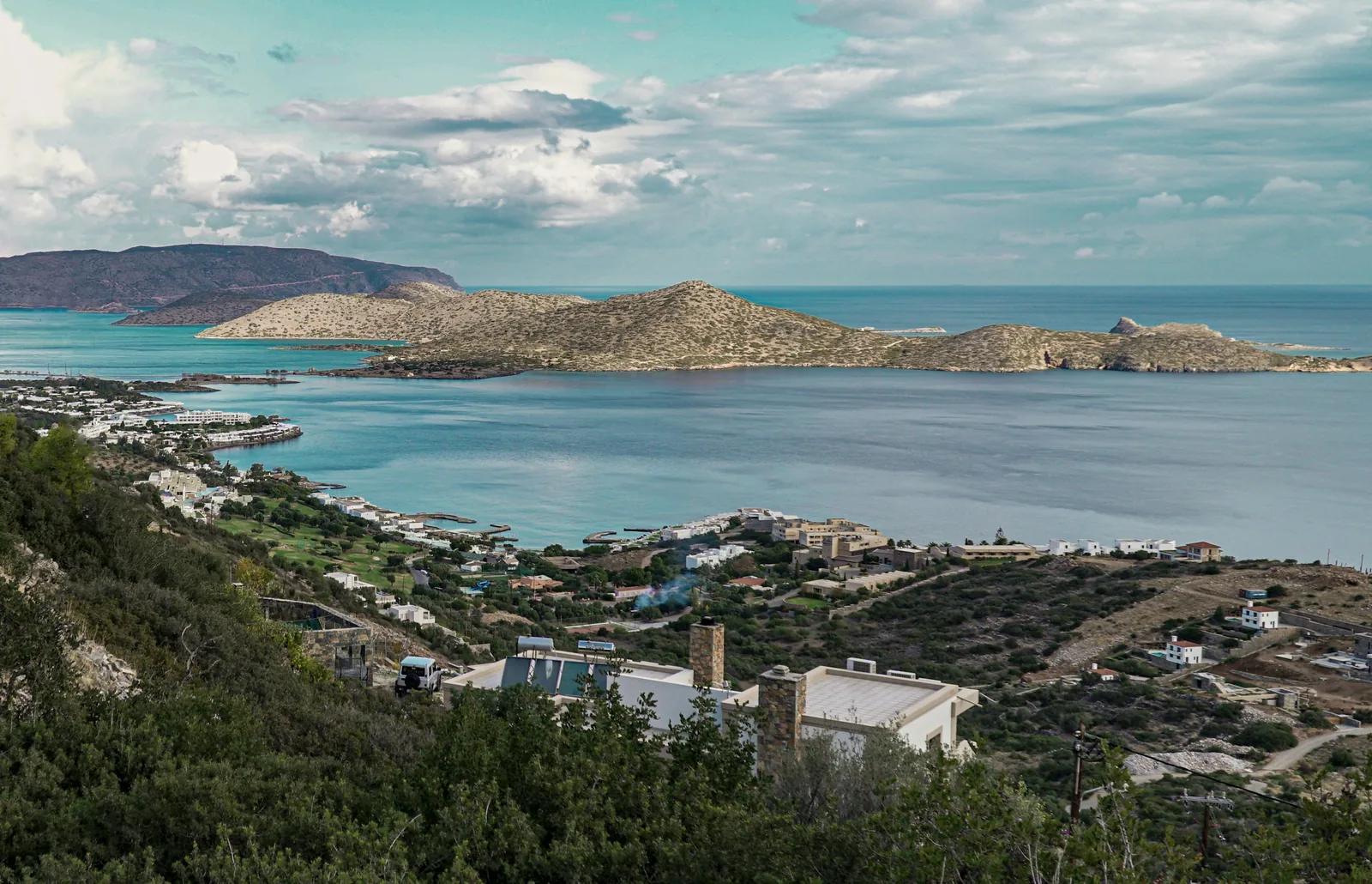 Le golfe d'Elounda et la péninsule de Spinalonga, côté Kolokytha