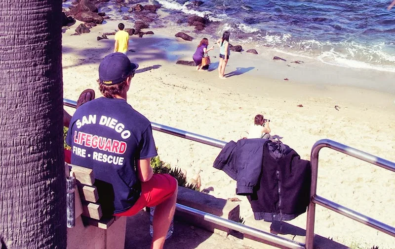 Maître-nageur de San Diego surveillant la plage de Children's Pool à La Jolla